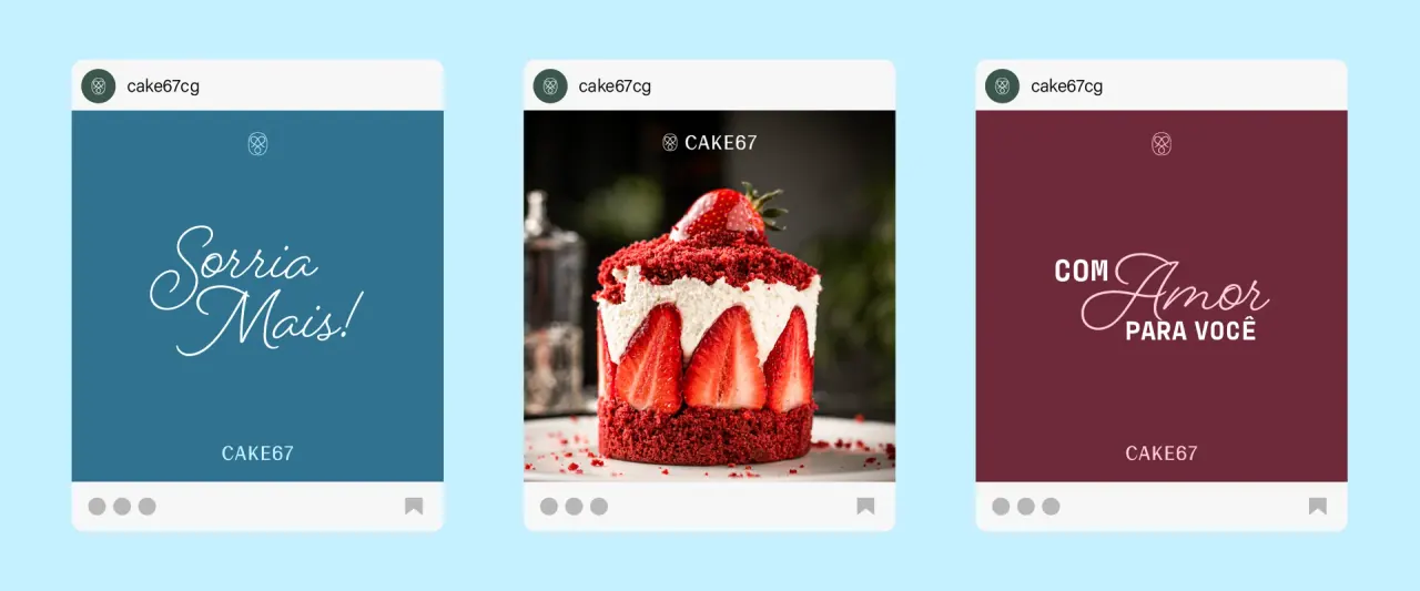 Cake67 — aplicação 11 da identidade visual