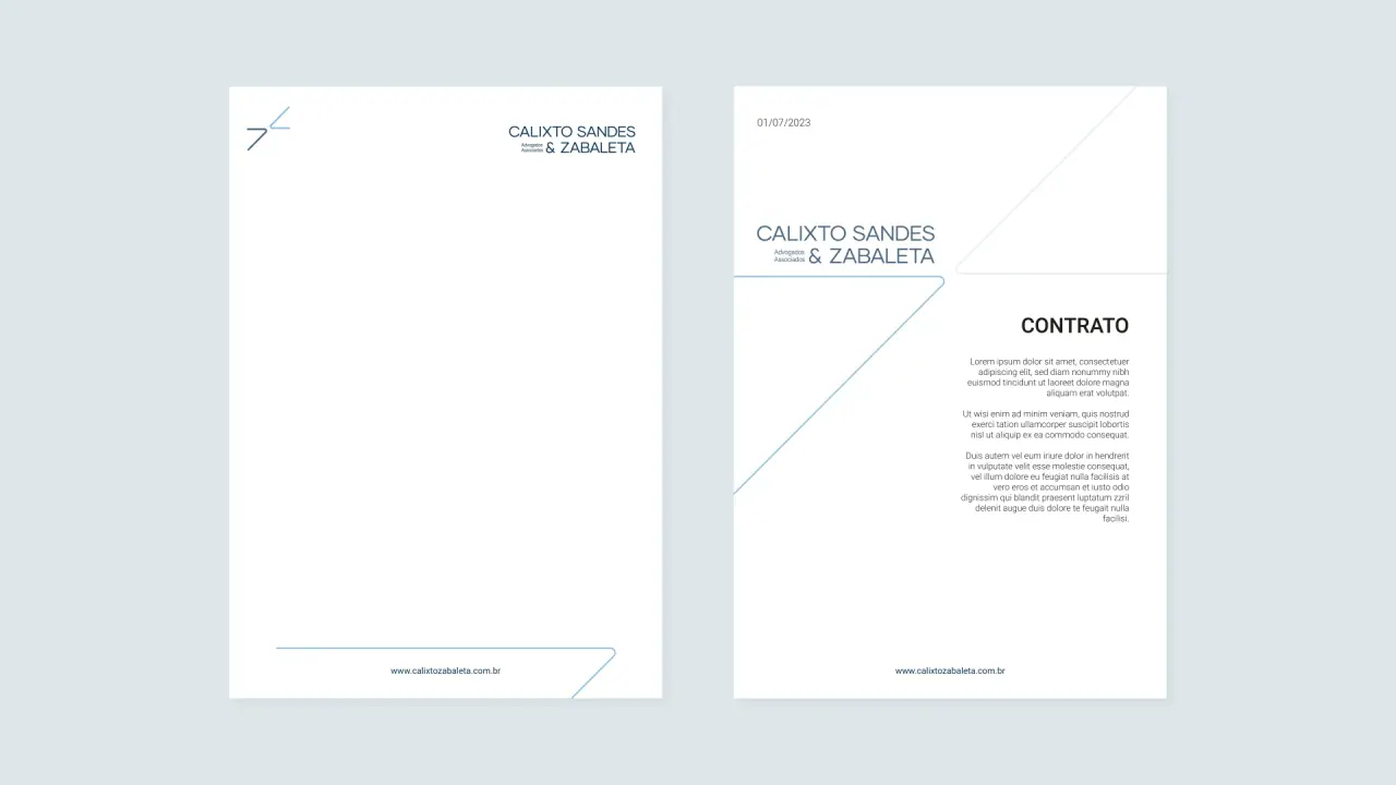 Calixto Sandes & Zabaleta — aplicação 4 da identidade visual