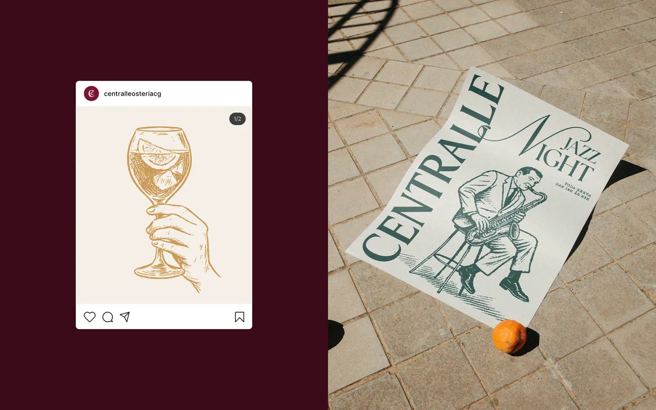 Centralle Osteria — aplicação 5 da identidade visual