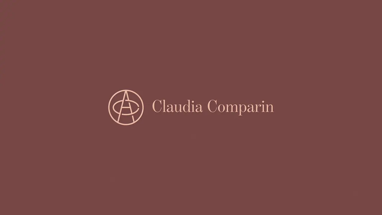 Claudia Comparin — aplicação 16 da identidade visual