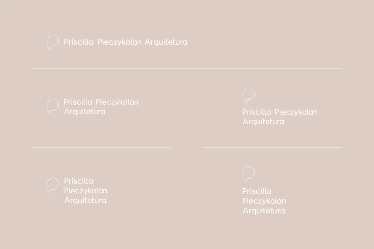 Priscila Pieczykolan Arquitetura — aplicação 6 da identidade visual