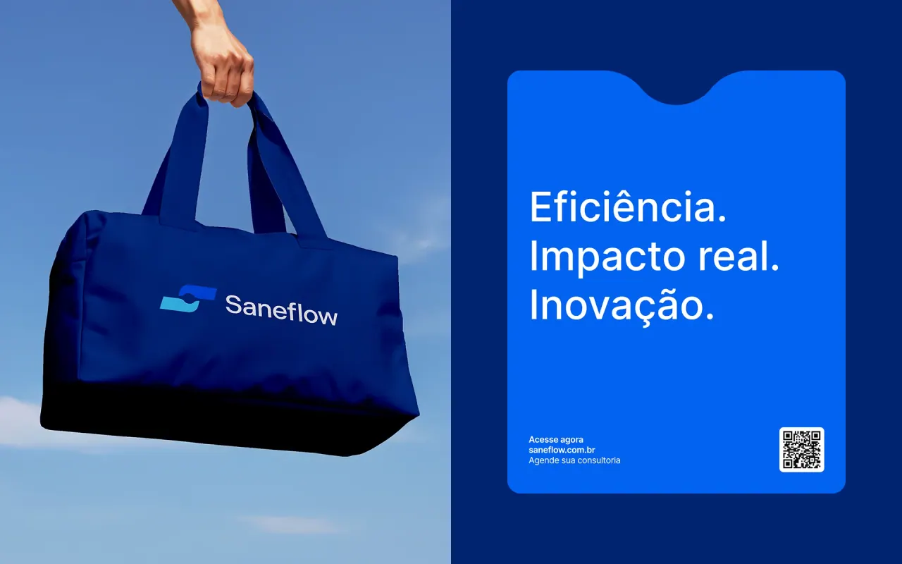Saneflow — aplicação 8 da identidade visual
