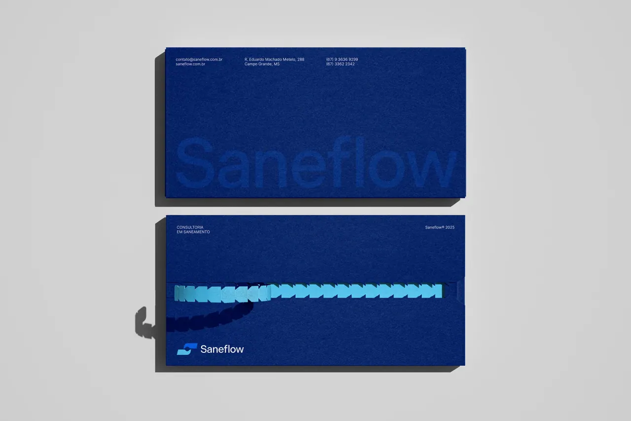 Saneflow — aplicação 15 da identidade visual