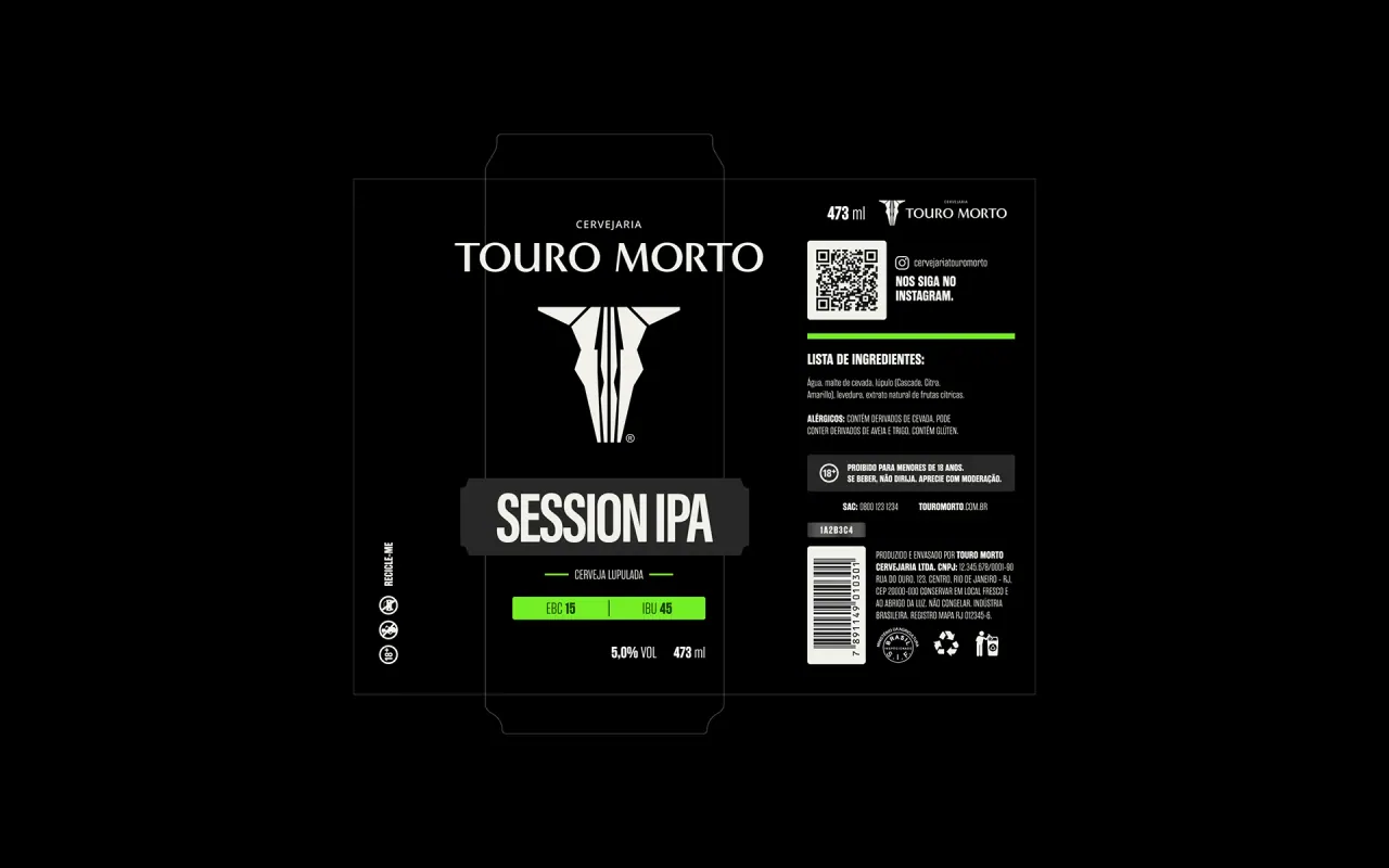Touro Morto — aplicação 3 da identidade visual